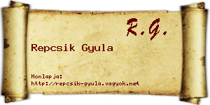 Repcsik Gyula névjegykártya